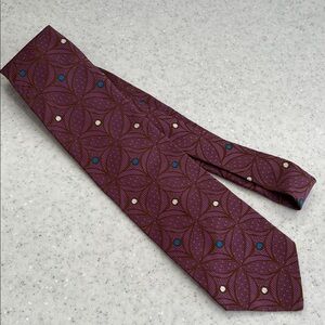 Vtg Pietro Di Roma MCM Necktie Tie Purple Print W/Dots Madmen 4”wide
